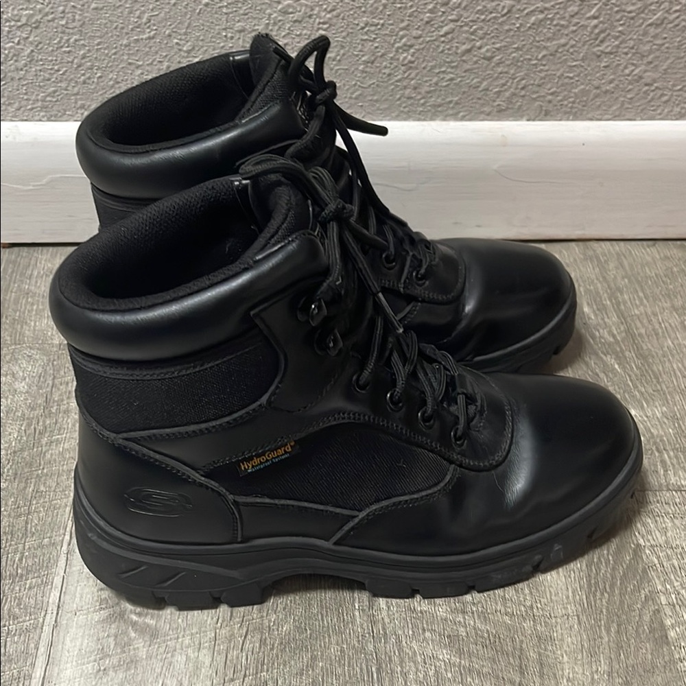 Skechers Men's Black Tactical Lace-Up Work Boots - Picture 6 of 13